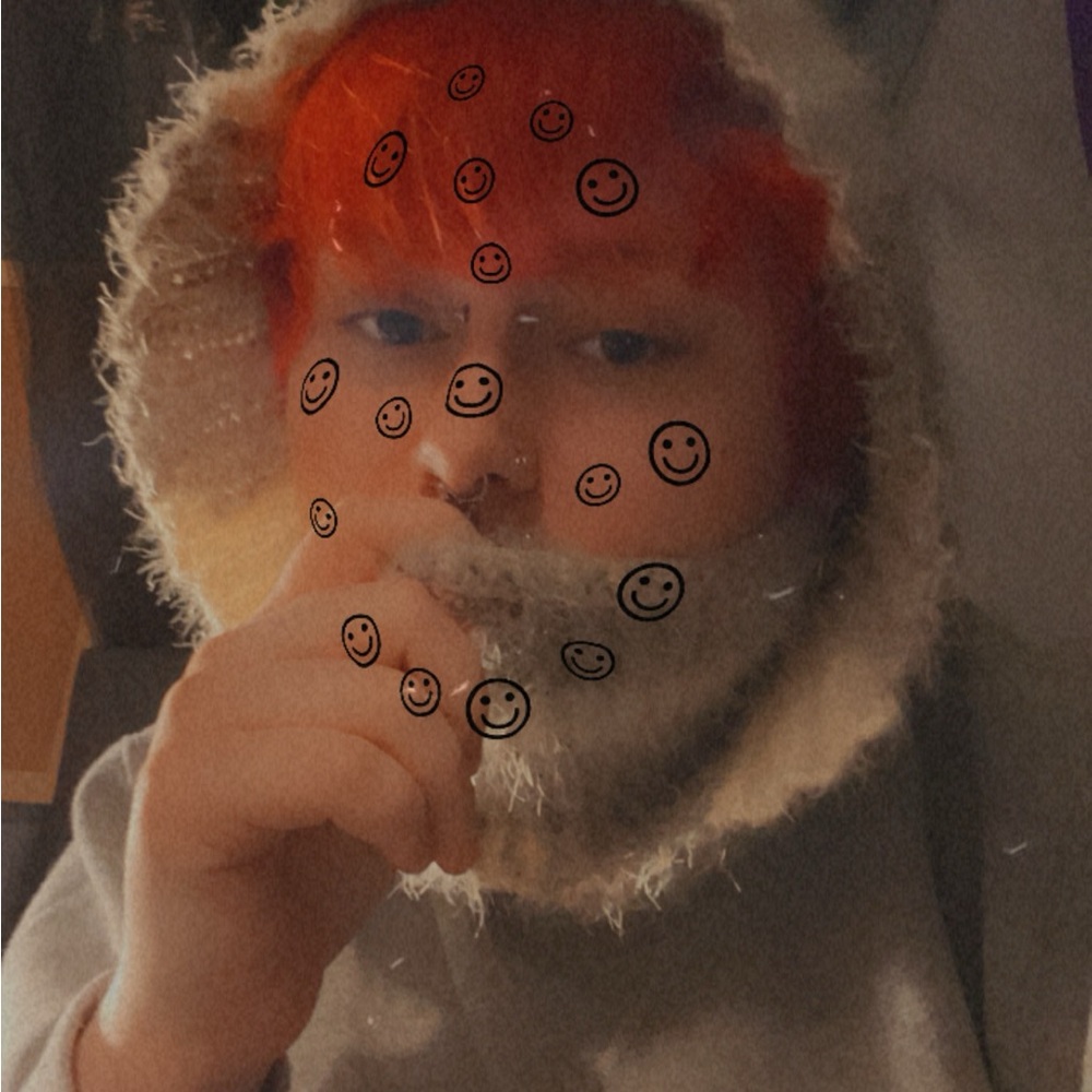 Cozy Knit Hood with Smiley Face Design
